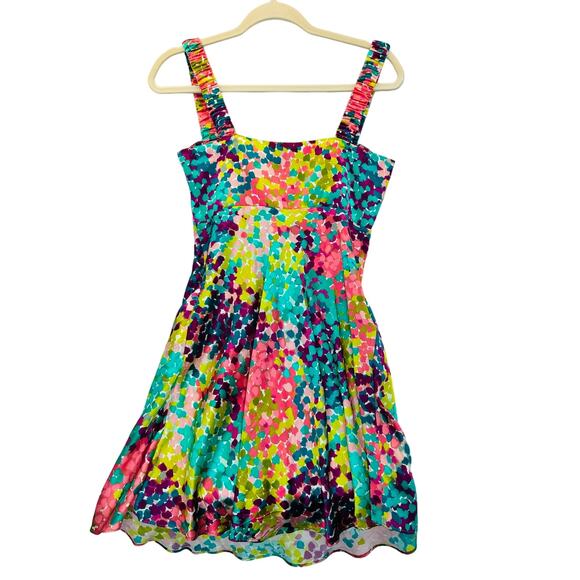 NICHOLAS Simie 100% Silk Mini Dress in Multicolor Confetti Print | Size 2 - Picture 7 of 9